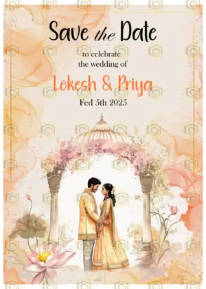Indian Wedding Save The Date Card Featuring Vibrant Colors And Traditional Motifs